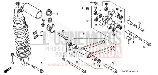 COUSSIN ARRIERE (VTR1000SP2/3/4/5/6) VTR1000SP5 de 2005